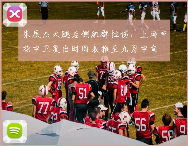 朱辰杰大腿后侧肌群拉伤，上海申花中卫复出时间表推至九月中旬